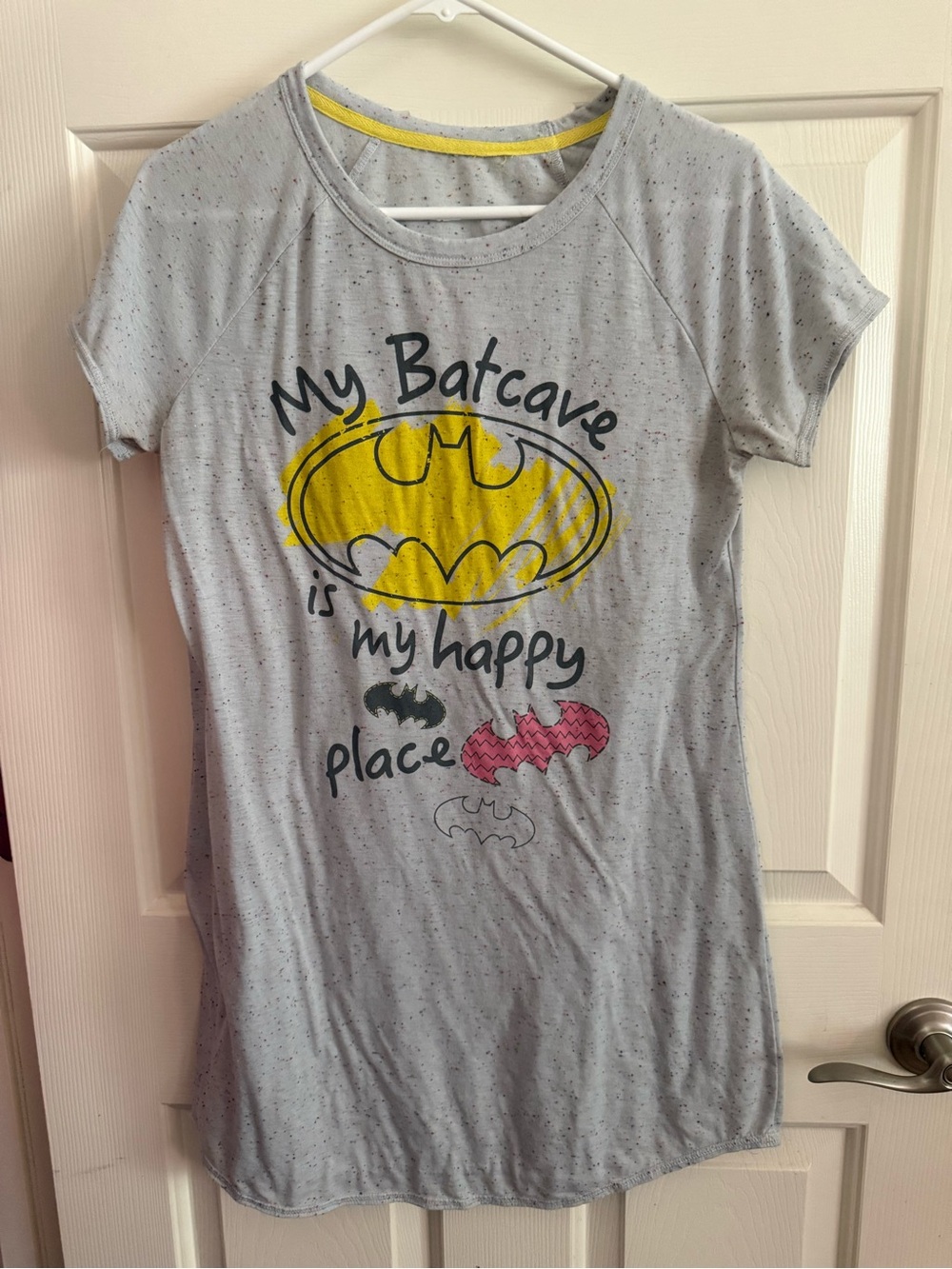 Batman Gray Nightdress with Yellow and Pink Bat Accents